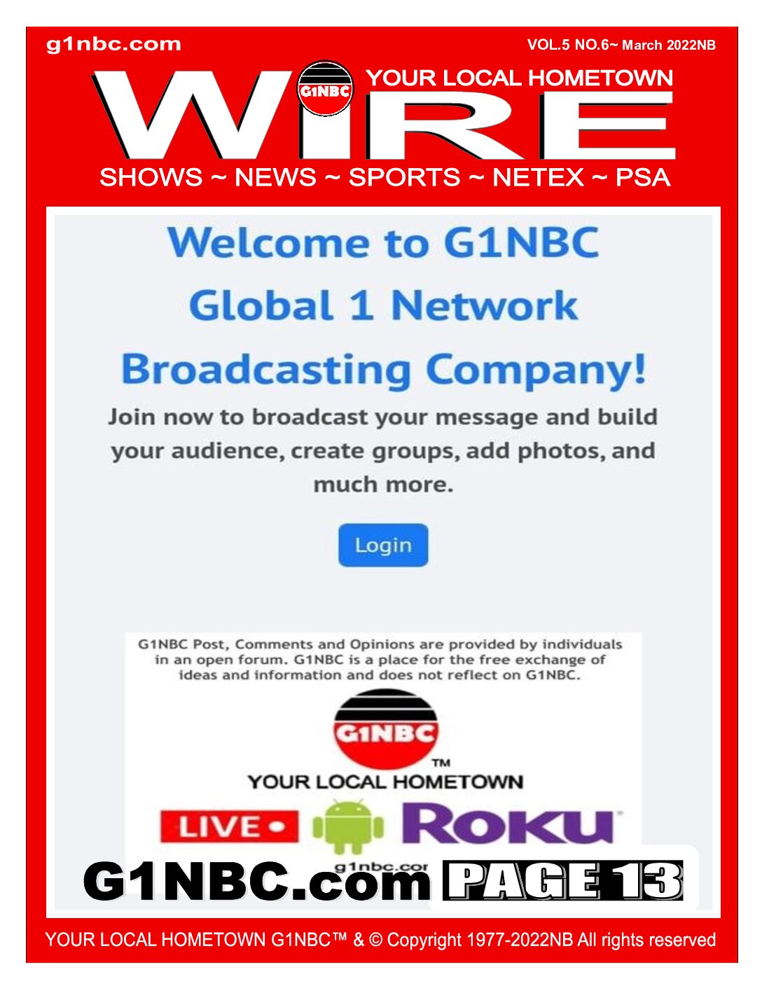 G1NBC WiRE MARCH 2022NB